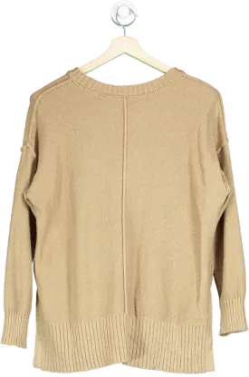 Aerie Brown Ribbed Knit Sweater UK XS