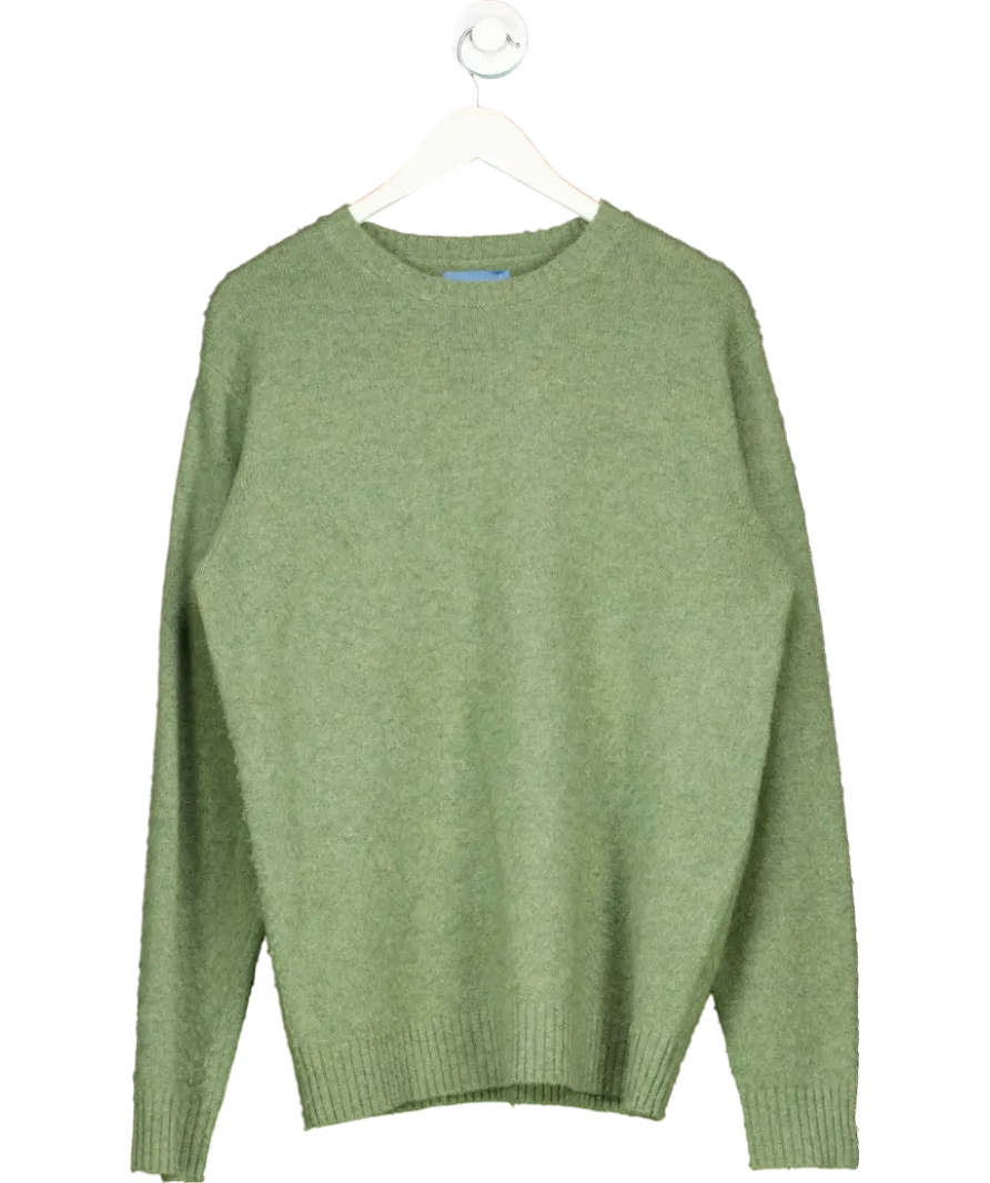 Beaufort & Blake Green Lambswool Crew Neck Sweater UK M