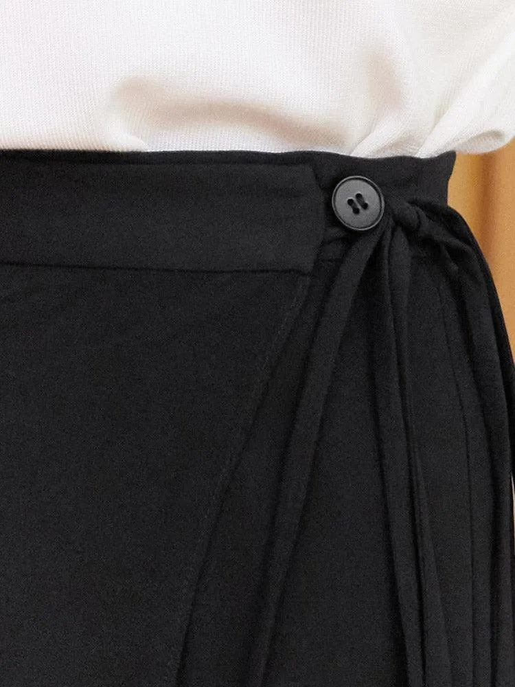Black Mulberry Silk Wrap Skirt