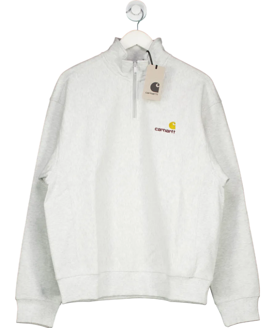 Carhartt WIP Grey Half Zip American Script Sweater UK M