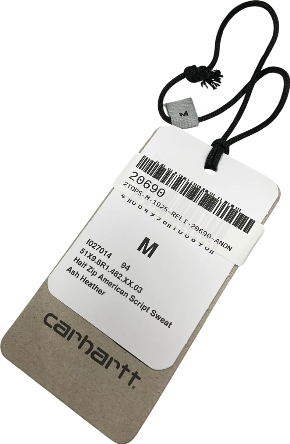 Carhartt WIP Grey Half Zip American Script Sweater UK M
