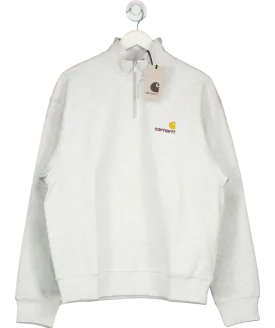 Carhartt WIP Grey Half Zip American Script Sweater UK M
