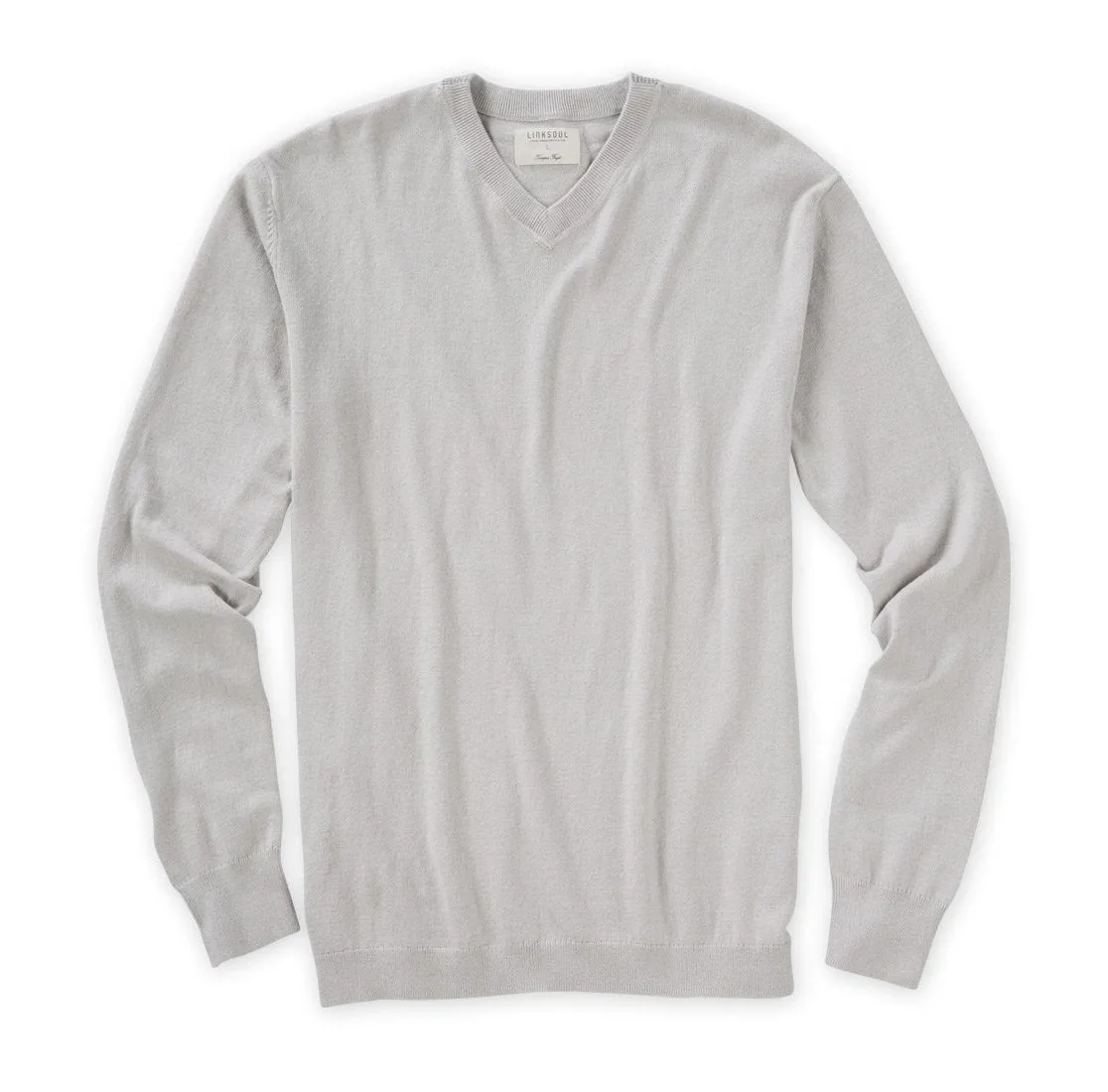 COTTON CASHMERE V-NECK GOLF SWEATER