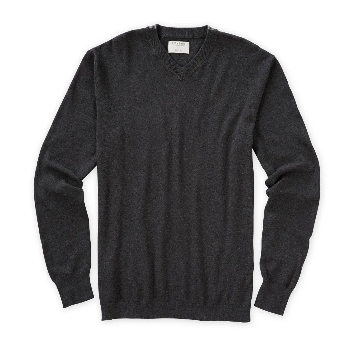 COTTON CASHMERE V-NECK GOLF SWEATER