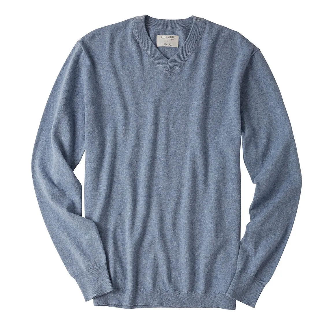 COTTON CASHMERE V-NECK GOLF SWEATER