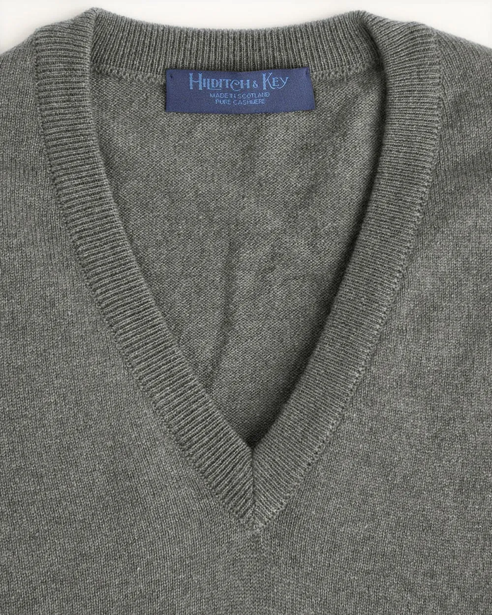 Dark Grey V-Neck Cashmere Sweater