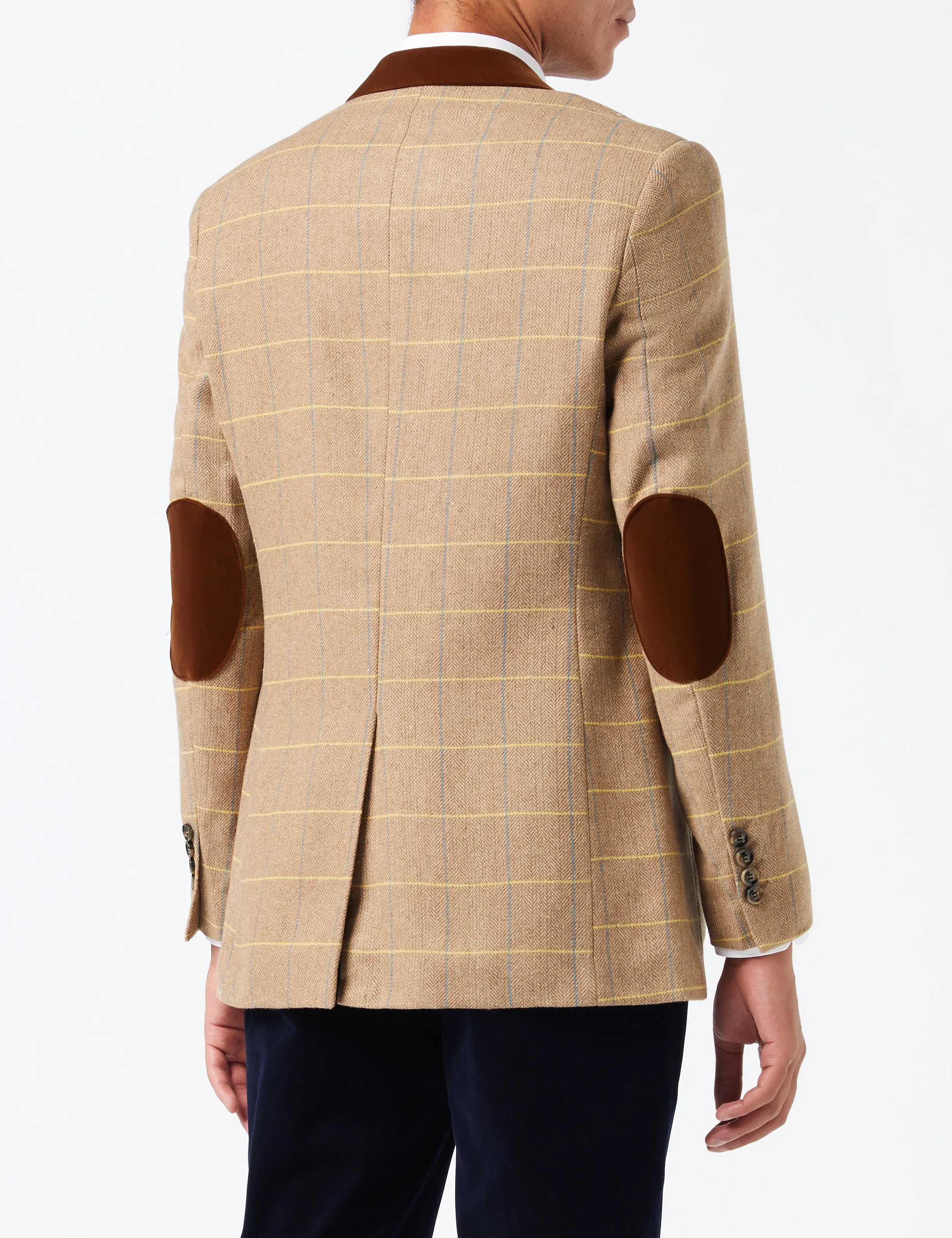 ELTON -  Light Brown Tweed Check Blazer