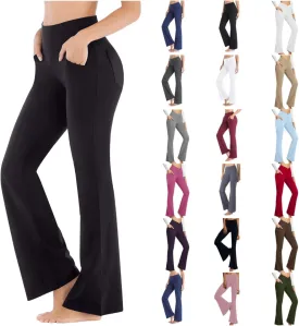 Flare Yoga Pants For Women Long Workout Legging Bell Bottom High Rise Stretch Bootcut Pull On Casual Lounge Trouser
