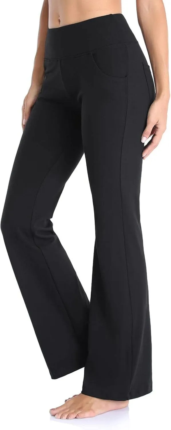 Flare Yoga Pants For Women Long Workout Legging Bell Bottom High Rise Stretch Bootcut Pull On Casual Lounge Trouser