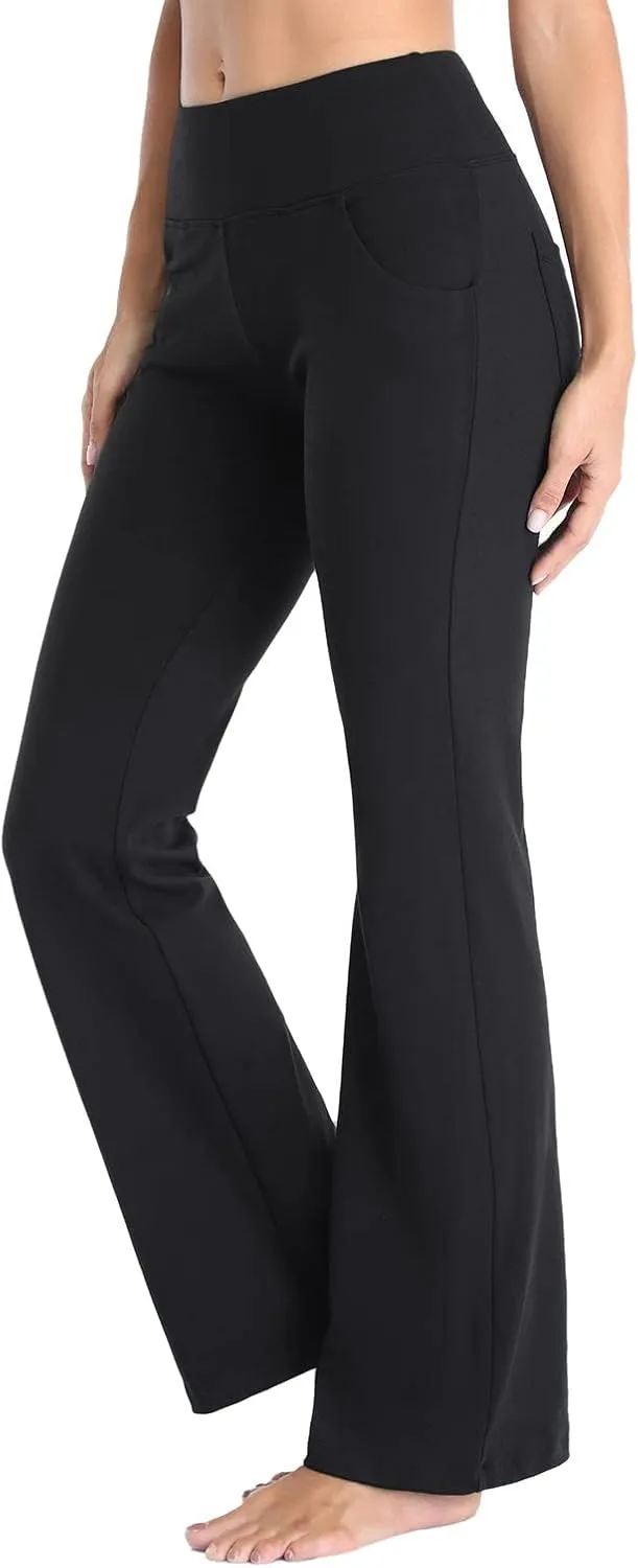 Flare Yoga Pants For Women Long Workout Legging Bell Bottom High Rise Stretch Bootcut Pull On Casual Lounge Trouser