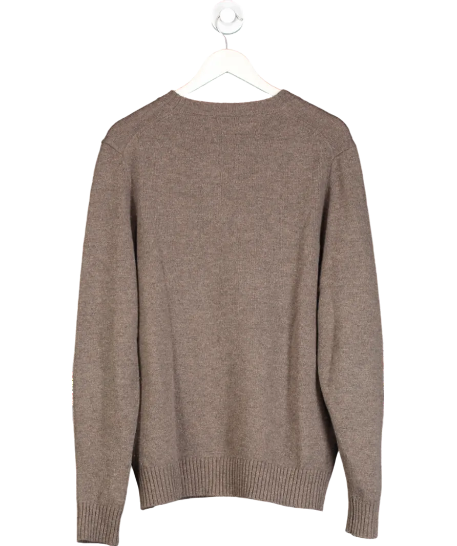J McLaughlin Brown Wool Crew Neck Sweater UK M