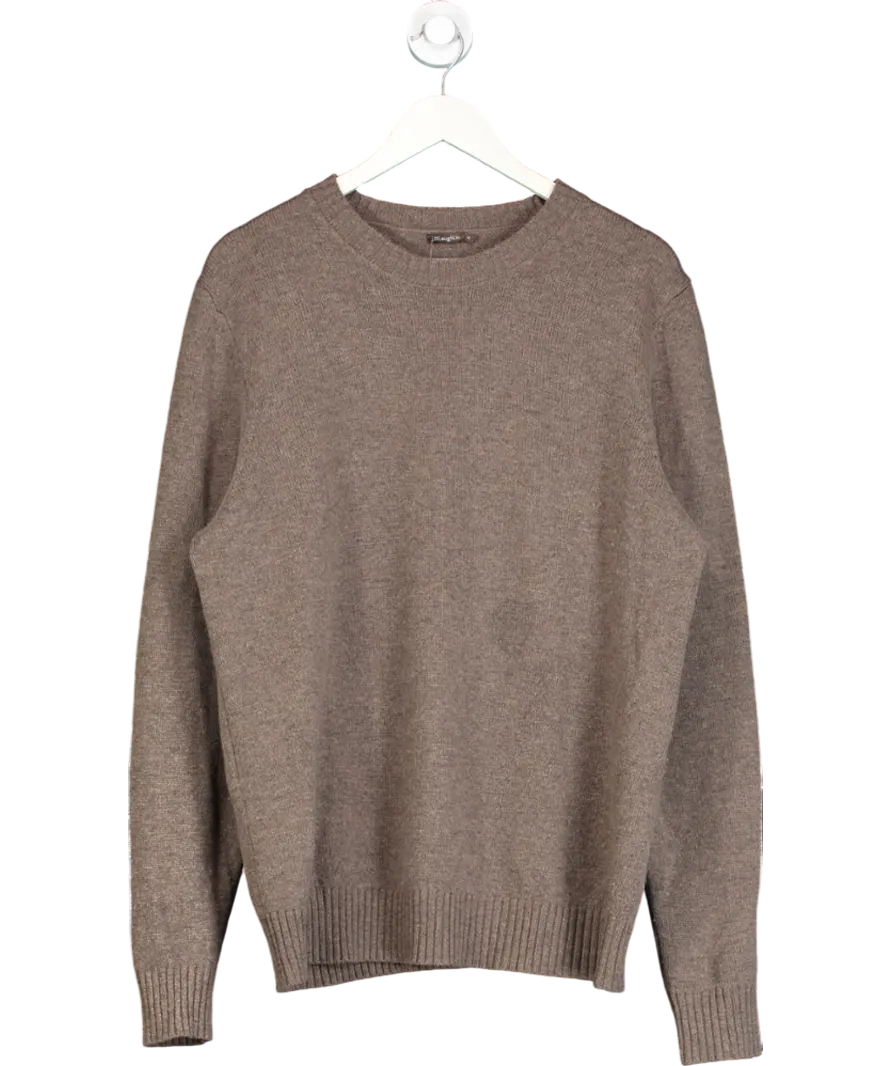 J McLaughlin Brown Wool Crew Neck Sweater UK M
