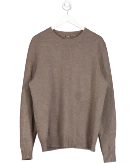 J McLaughlin Brown Wool Crew Neck Sweater UK M