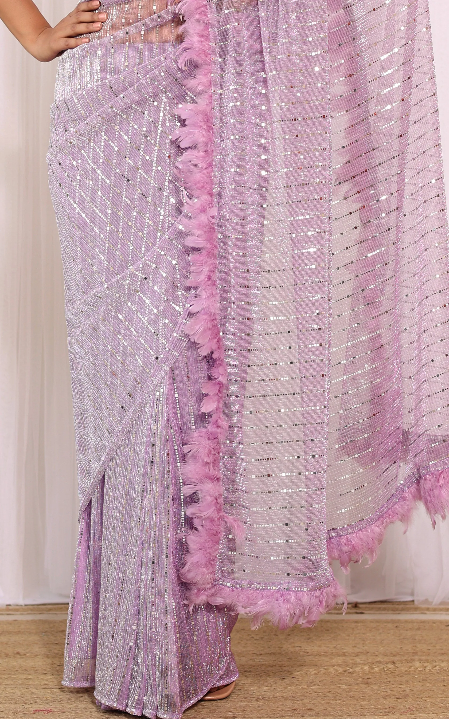Lilac Shimmer Saree