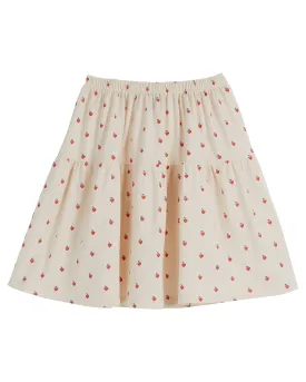 Little Red Heart Print Skirt