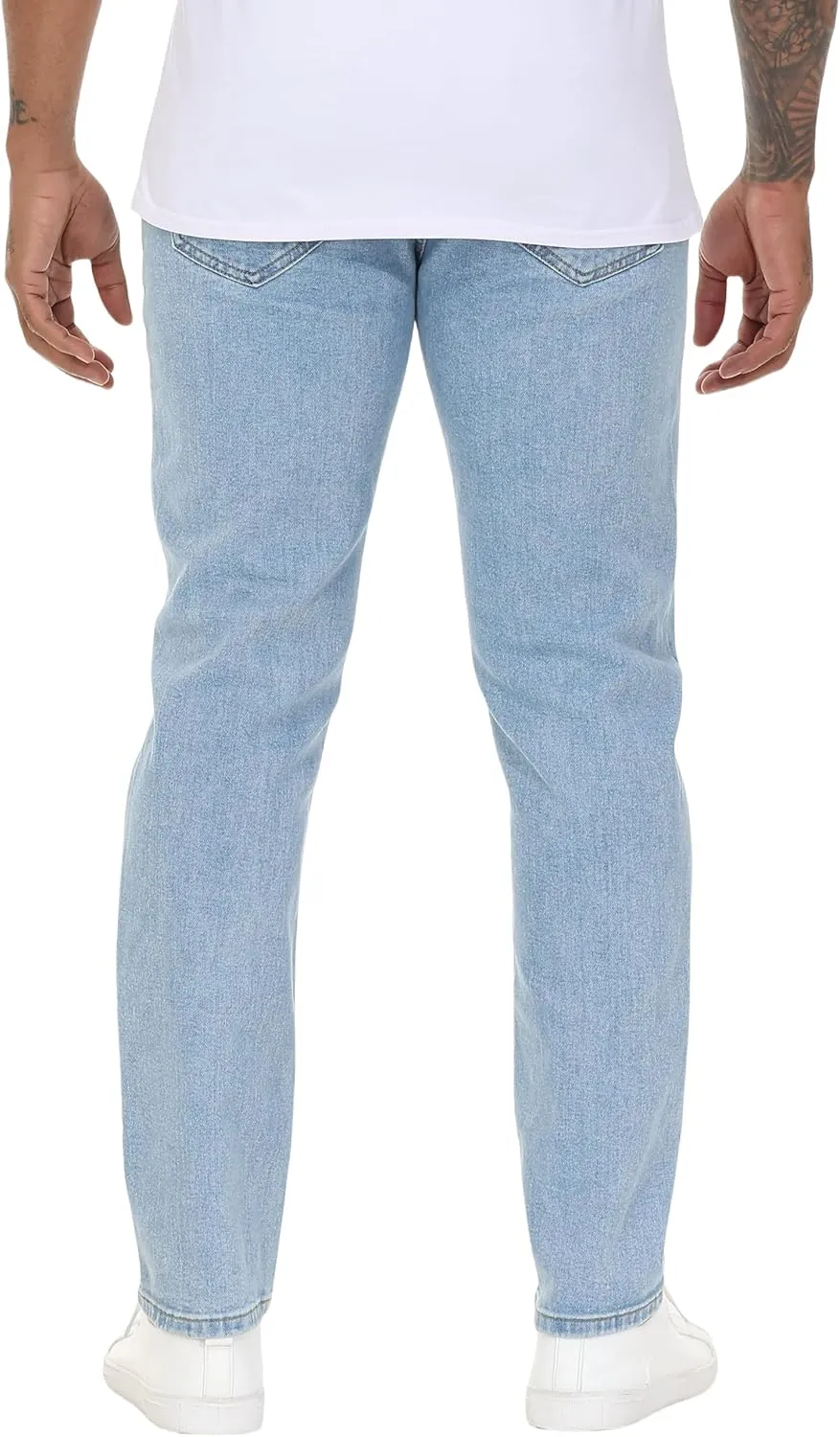 Men's Stretch Regular Fit Straight-Leg Cotton Fashion Comfort Flex Waist Denim Pants Jeans