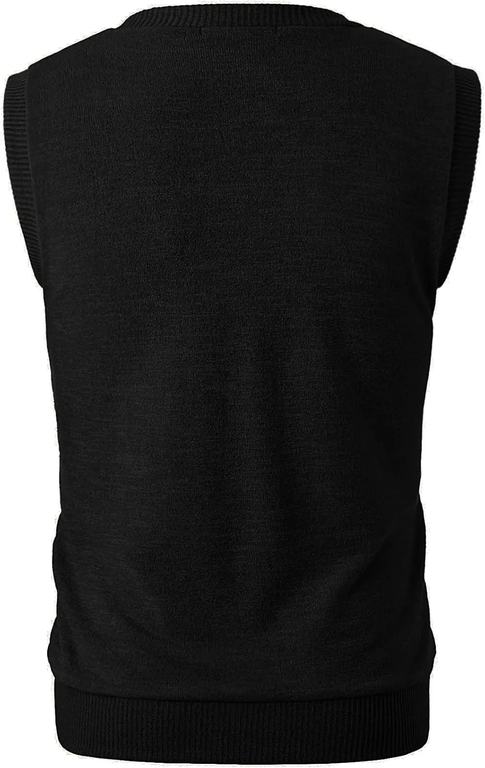 Ohoo Men's Cotton Blended Slim Fit Sweater Vest Knit V-Neck Sleeveless Pullover Sweater