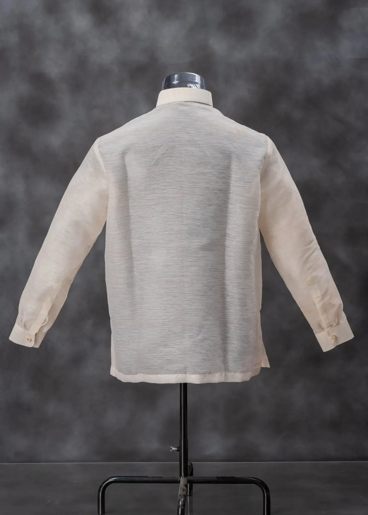 QUEZON Classic Men's Barong in Brown with Chinese Collar - Jusilyn Fabric