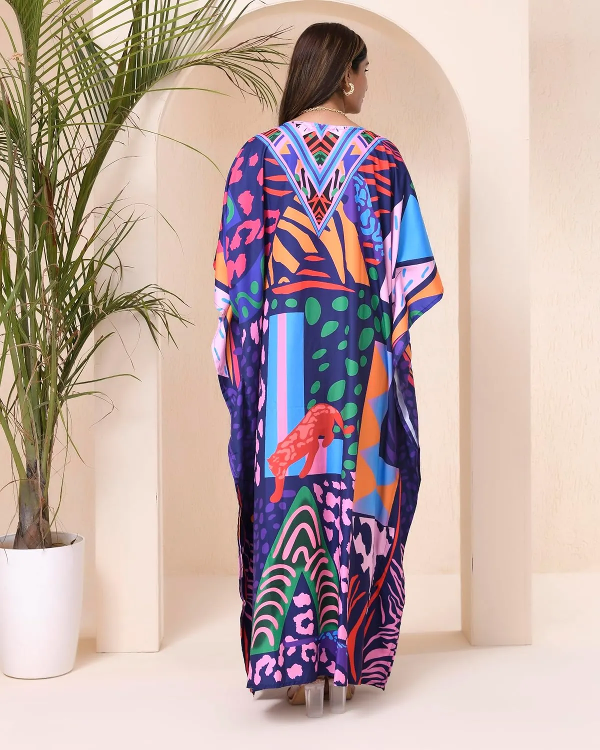 REYNOSOHOMEDECOR Kaftan Dresses for Women Plus Size Bathing Suit Cover up Caftan Maxi Beach Dresses