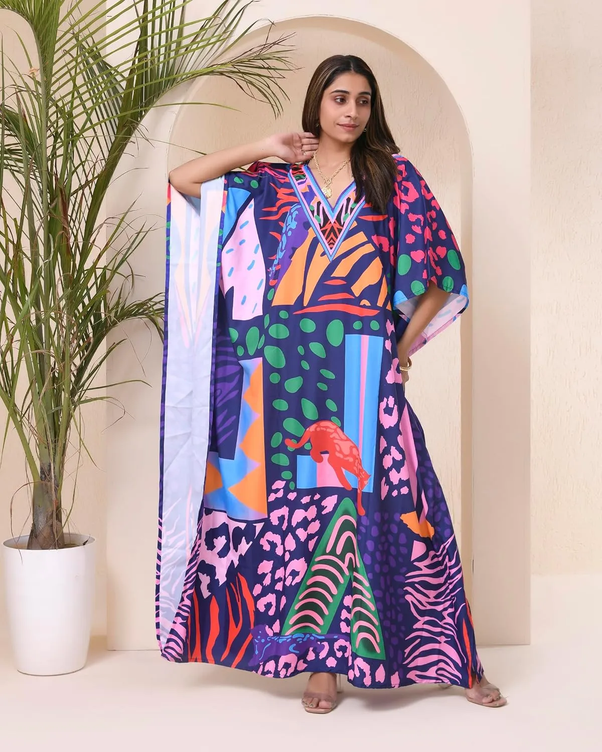 REYNOSOHOMEDECOR Kaftan Dresses for Women Plus Size Bathing Suit Cover up Caftan Maxi Beach Dresses