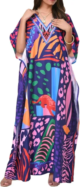 REYNOSOHOMEDECOR Kaftan Dresses for Women Plus Size Bathing Suit Cover up Caftan Maxi Beach Dresses