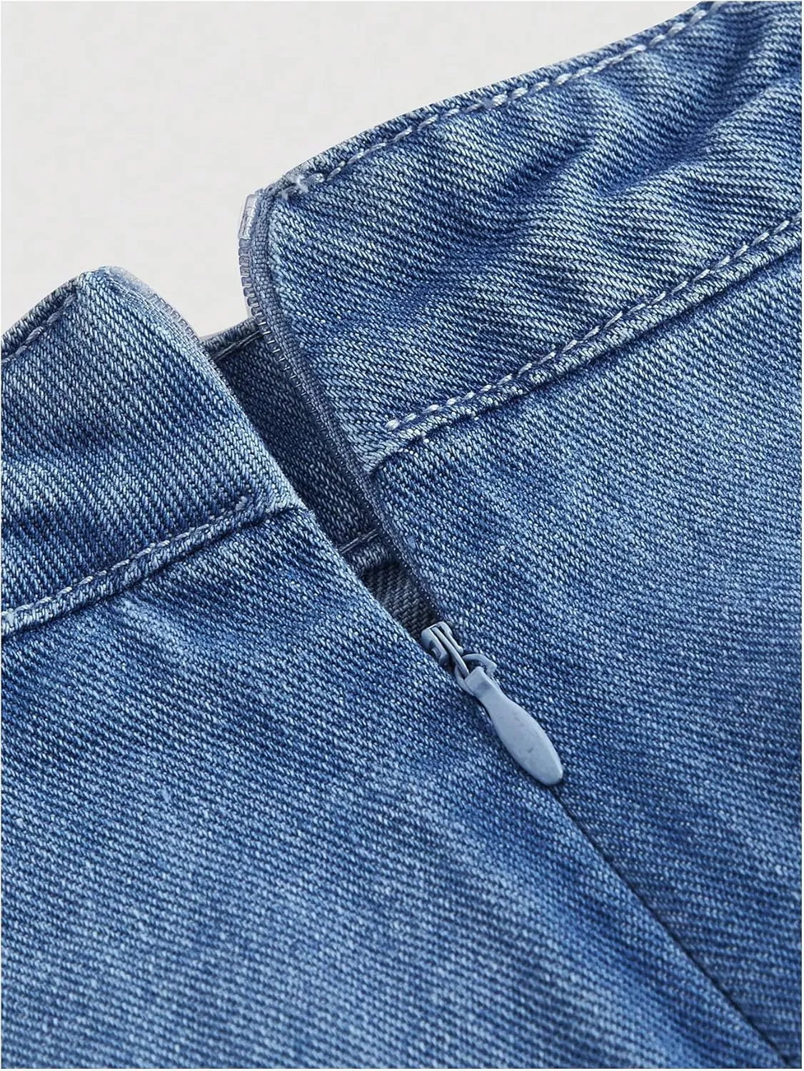 SHENHE Women's Plus Size Denim Bow Skirt High Waisted A Line Wrap Front Mini Jean Skirt