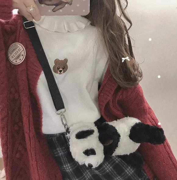 Soft Girl Teddy High Neck Pullover One Size