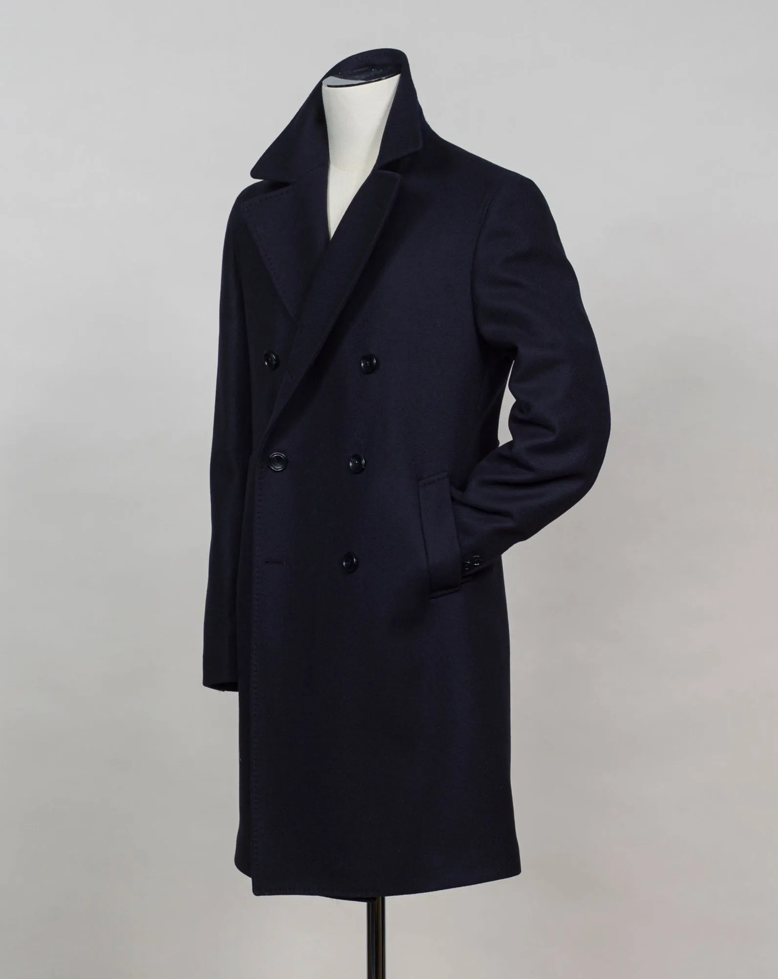 Tagliatore Double-Breasted Wool Overcoat / Navy