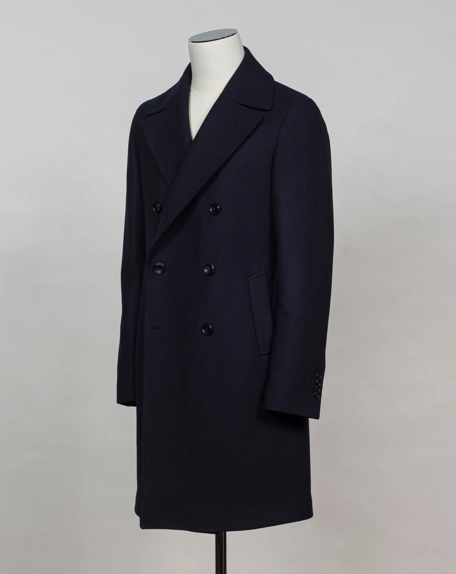 Tagliatore Double-Breasted Wool Overcoat / Navy