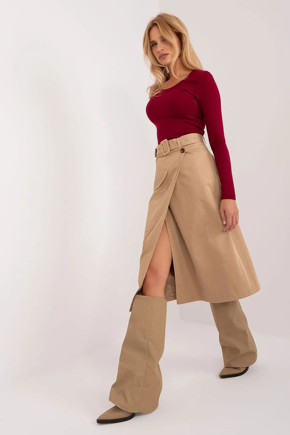 TEEK - Belted Lap Fixed Wrap Skirt