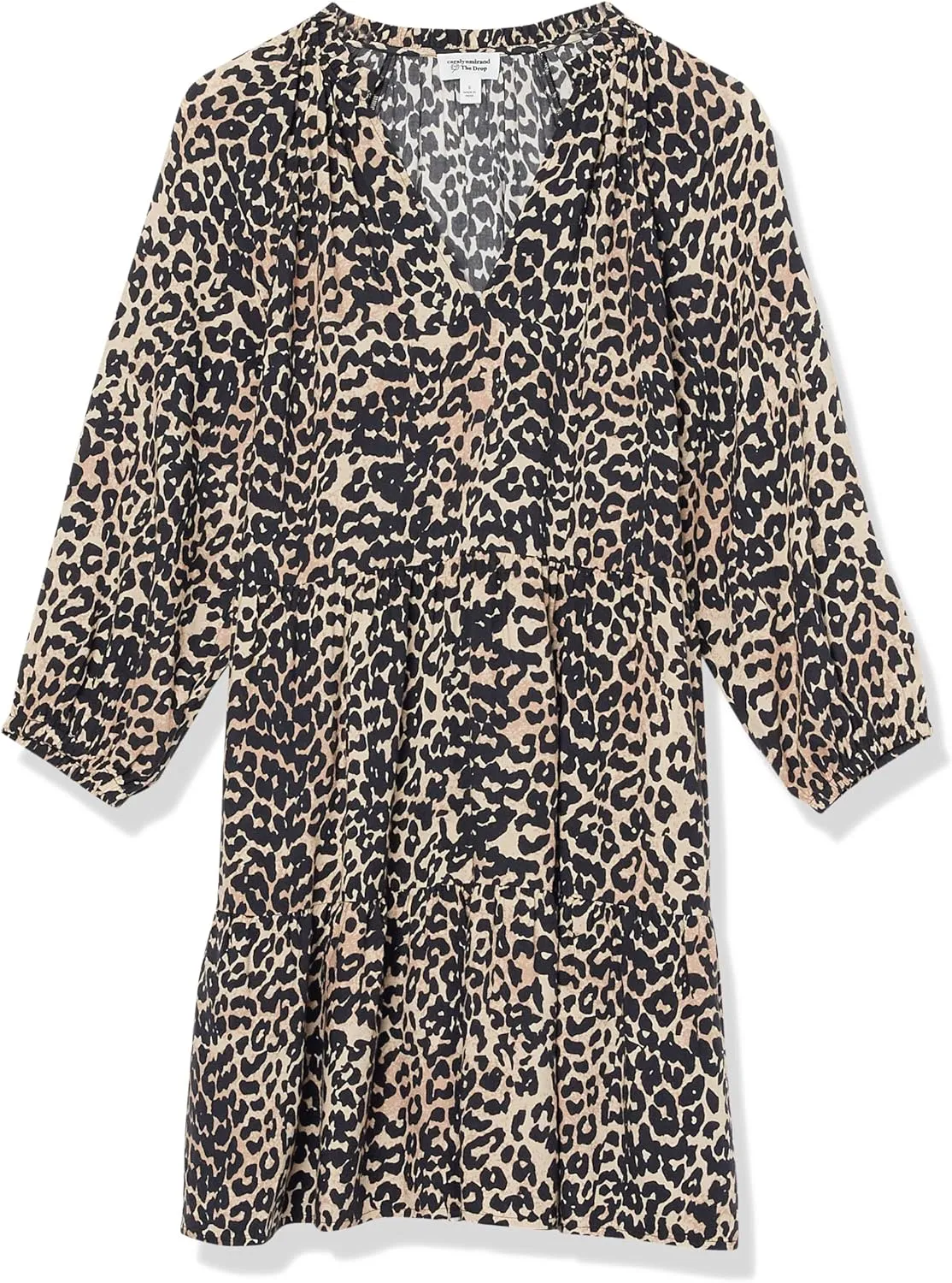 The Drop Women's @Caralynmirand Ruffle-Neck Tiered Mini Dress