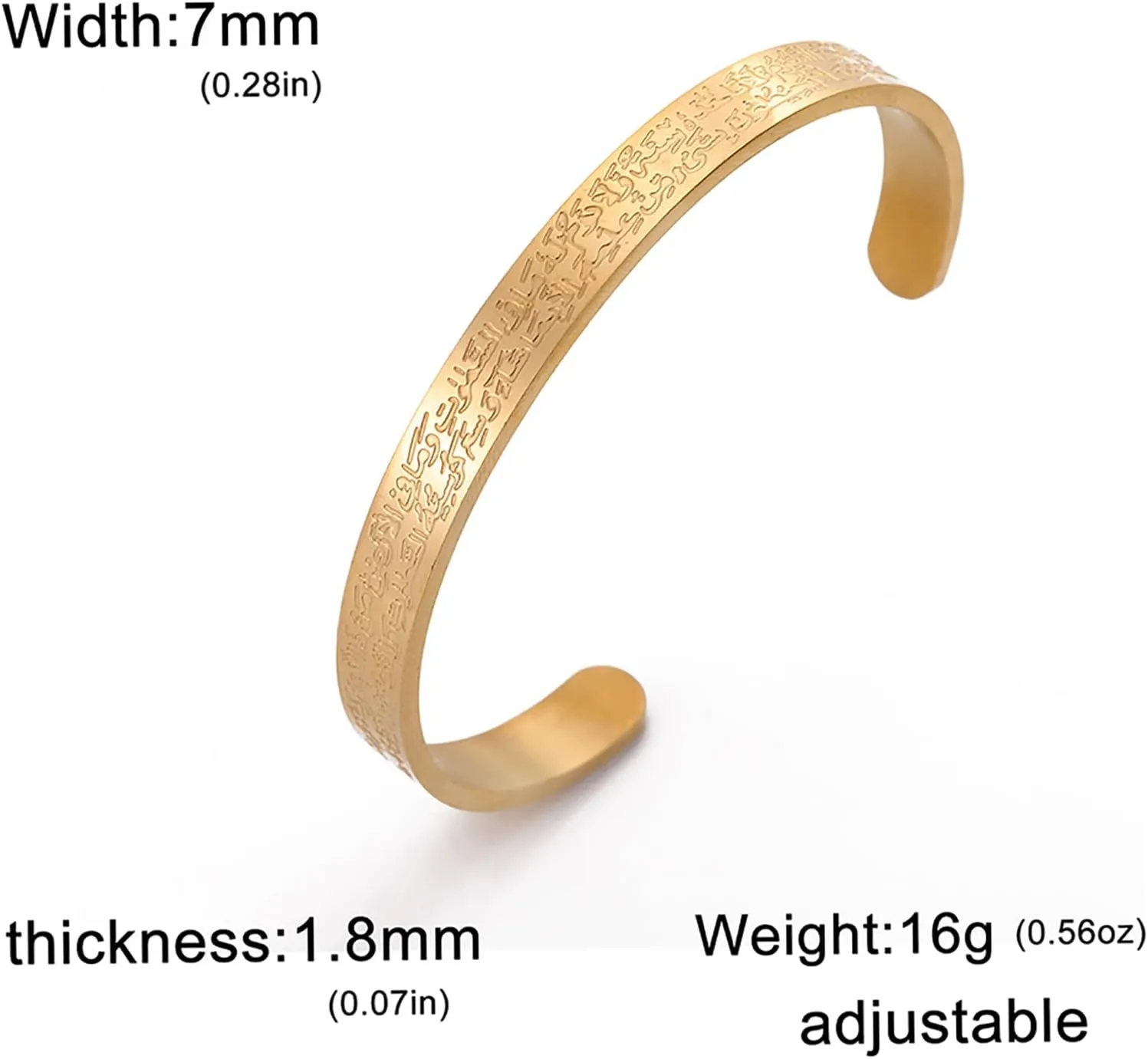 VASSAGO Ayatul Kursi Bracelet for Women Men Muslim Quran Allah Openable Bangles Arabic Calligraphy Cuff Bracelet Islam Eid Islamic Jewelry Gifts